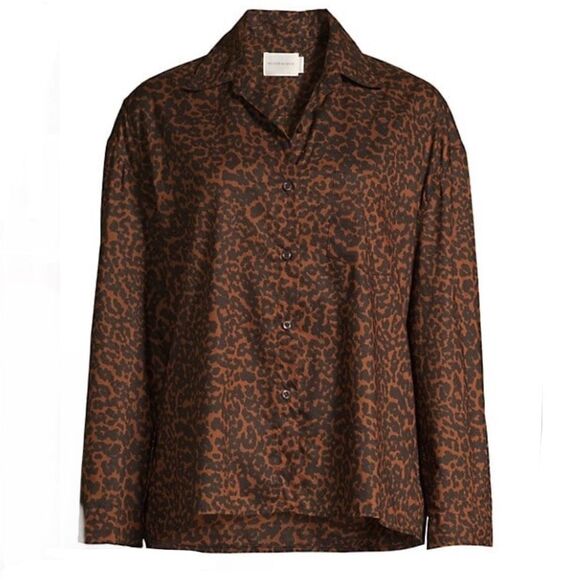 Maison Du Soir Hendricks Leopard PJ Top XS - Picture 1 of 6